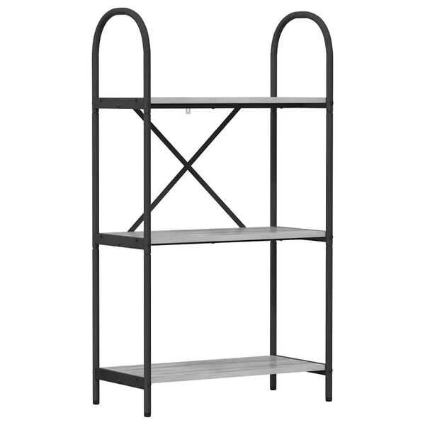 vidaXL Raft pentru cărți Gri Sonoma 60 x 30 x 109 cm Lemn compozit