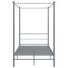 vidaXL Cadru de pat cu baldachin, gri, 120x200 cm, metal