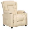 vidaXL Fotoliu rabatabil, crem, material textil