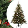 vidaXL Brad de Crăciun artificial cu glob 210 cm 300 LED-uri Alb cald