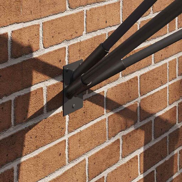 vidaXL Suport de Steag Negru 10.5 x 7.5 x 0.2 cm Oțel