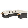 vidaXL Set canapele de grădină cu perne, 10 piese, negru, poliratan