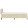 vidaXL Pat cu arcuri cu saltea cu headboard Crem 80 x 200 cm țesătură