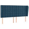 vidaXL Tăblie pat cu urechi albastru &icirc;nchis 203x23x118/128 cm catifea