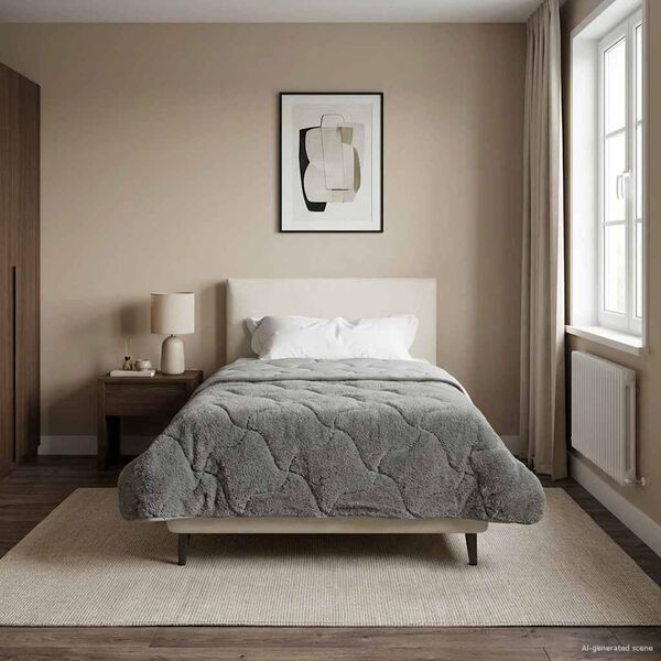 vidaXL Duvet complet pe tot parcursul anului Antracit 140 x 220 cm