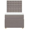 vidaXL Pat box spring cu saltea, gri taupe, 90x190 cm, textil
