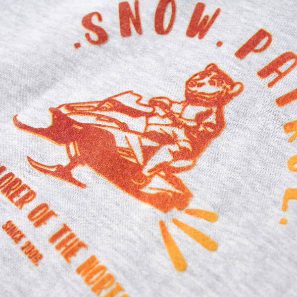 Hanorac pentru copii cu glugă, gri melanj și portocaliu, 104