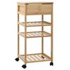 vidaXL Cărucior de bucătărie cu roți natural 37 x 36 x 80 cm Bambus