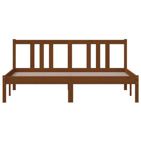 vidaXL Cadru de pat King Size, maro miere, 150x200 cm, lemn masiv