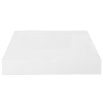 vidaXL Rafturi de perete, 4 buc., alb extralucios, 23x23,5x3,8 cm, MDF