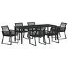 vidaXL Set de masă pentru grădină 7 buc. Negru