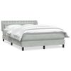 vidaXL Pat box spring cu saltea, gri deschis, 160x210 cm, catifea