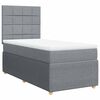 vidaXL Pat continental cu saltea, gri deschis, 80x200 cm, textil