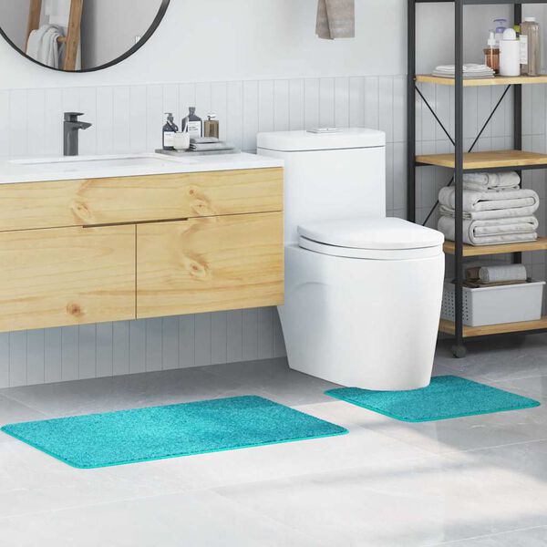 vidaXL Set de mochete anti-derapante pentru baie 2 pcs Turcoaz PP