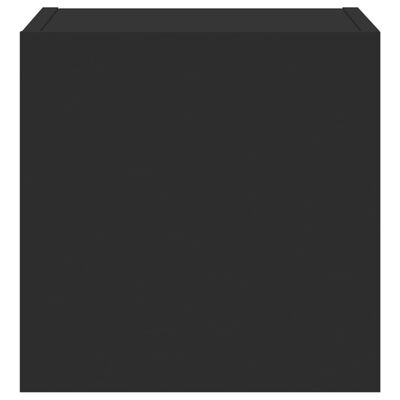 vidaXL Comodă TV de perete cu lumini LED, negru, 30,5x35x30 cm