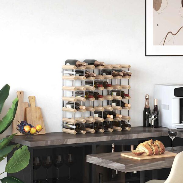 vidaXL Suport sticle de vin pentru 42 sticle, lemn masiv de pin