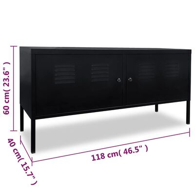 vidaXL Comodă TV, 118 x 40 x 60 cm, negru