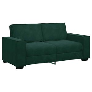 vidaXL Canapea cu 2 locuri, verde &icirc;nchis, 180x78x84 cm, catifea