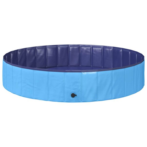 vidaXL Piscină pliabilă pentru c&acirc;ini albastru 160 x 160 x 30 cm PVC