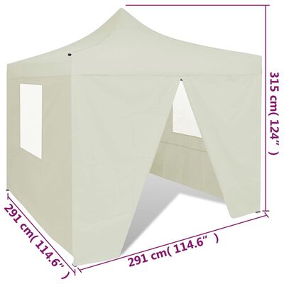 41464 vidaXL Cream Foldable Tent 3 x 3 m with 4 Walls