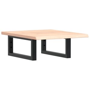 vidaXL Raft pentru lavoar montat pe perete, oțel și lemn masiv stejar