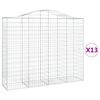 vidaXL Coș gabion arcuit, 13 buc, 200x50x160/180 cm, fier galvanizat