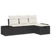 vidaXL Set de canapele pentru grădină cu pernă 4 pcs Negru Rattan poli