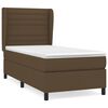 vidaXL Pat box spring cu saltea, maro &icirc;nchis, 100x200 cm, textil