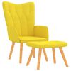 vidaXL Scaun relaxare cu taburet, galben muștar, textil