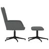 vidaXL Scaun de relaxare cu taburet, gri &icirc;nchis, textil
