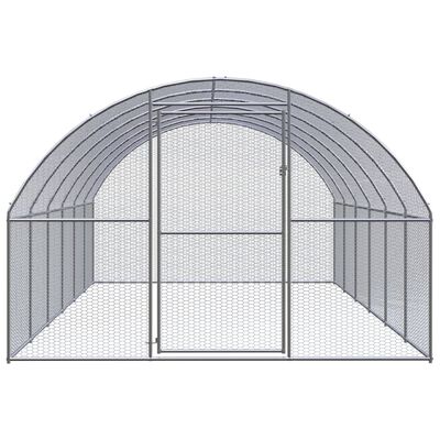 vidaXL Coteț de găini pentru exterior, 3x6x2 m, oțel zincat