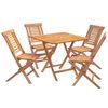 vidaXL Set bistro de grădină pliabil, 5 piese natural
