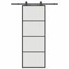 vidaXL Ușă glisantă cu set de feronerie neagră 76x205 cm Sticlă ESG