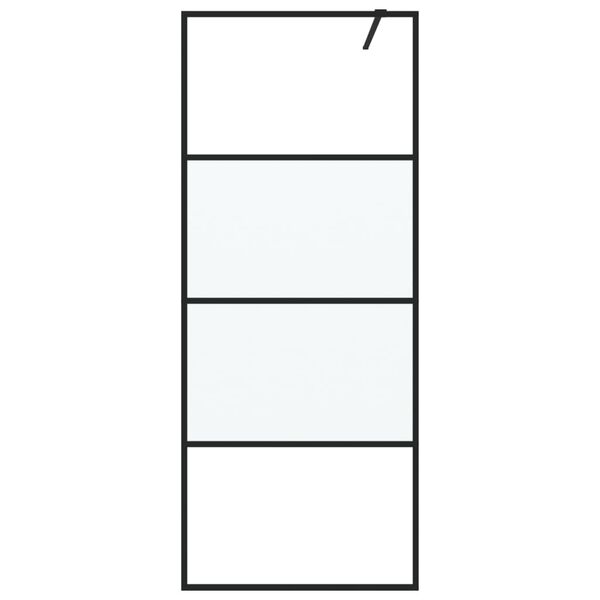 vidaXL Perete cabină duș walk-in negru 80x195 cm sticlă ESG semi-mată