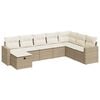vidaXL Set canapele de grădină, 8 piese, cu perne, bej, poliratan