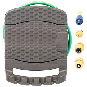 vidaXL Tambur de furtun montat pe perete, cu furtun, maro, plastic