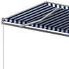 vidaXL Copertină autonomă retractabilă automat albastru&alb 450x300 cm
