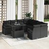 vidaXL Set de canapele pentru grădină cu pernă 9 pcs Negru Rattan poli