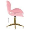 vidaXL Scaune de bucătărie pivotante, 2 buc., roz, catifea