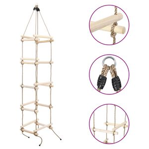 vidaXL Scară din fr&acirc;nghie pentru copii, 200 cm, lemn