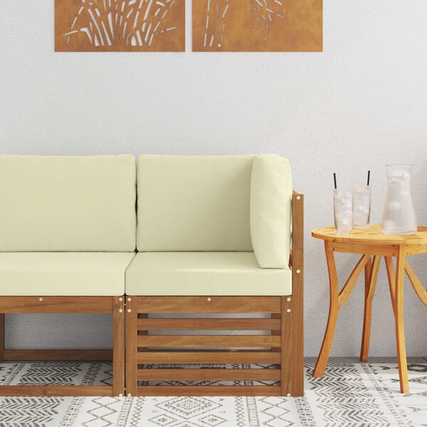 vidaXL Sofa Colțar pentru Exterior Lemn Solid de Acacia natural