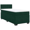 vidaXL Pat box spring cu saltea, verde &icirc;nchis, 90x200 cm, catifea