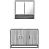 vidaXL Set mobilier de baie, 2 piese, gri sonoma, lemn prelucrat
