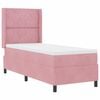 vidaXL Pat cu arcuri cu benzi LED cu headboard Roz 80 x 200 cm Catifea