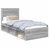 vidaXL Cadru de pat Altele Gri Sonoma 90 x 190 cm Lemn de pin masiv