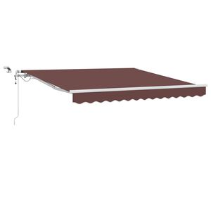 vidaXL Copertina retractabilă automat cu LED, maro, 300x250 cm