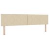 vidaXL Pat cu arcuri cu saltea cu headboard Crem 200 x 200 cm țesătură
