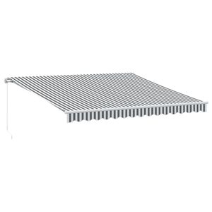vidaXL Copertină retractabilă manual, antracit/alb, 400x300 cm