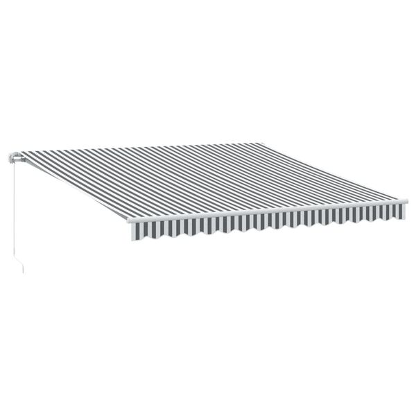 vidaXL Copertină retractabilă manual, antracit/alb, 400x300 cm