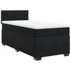 vidaXL Pat box spring cu saltea, negru, 100x200 cm, catifea
